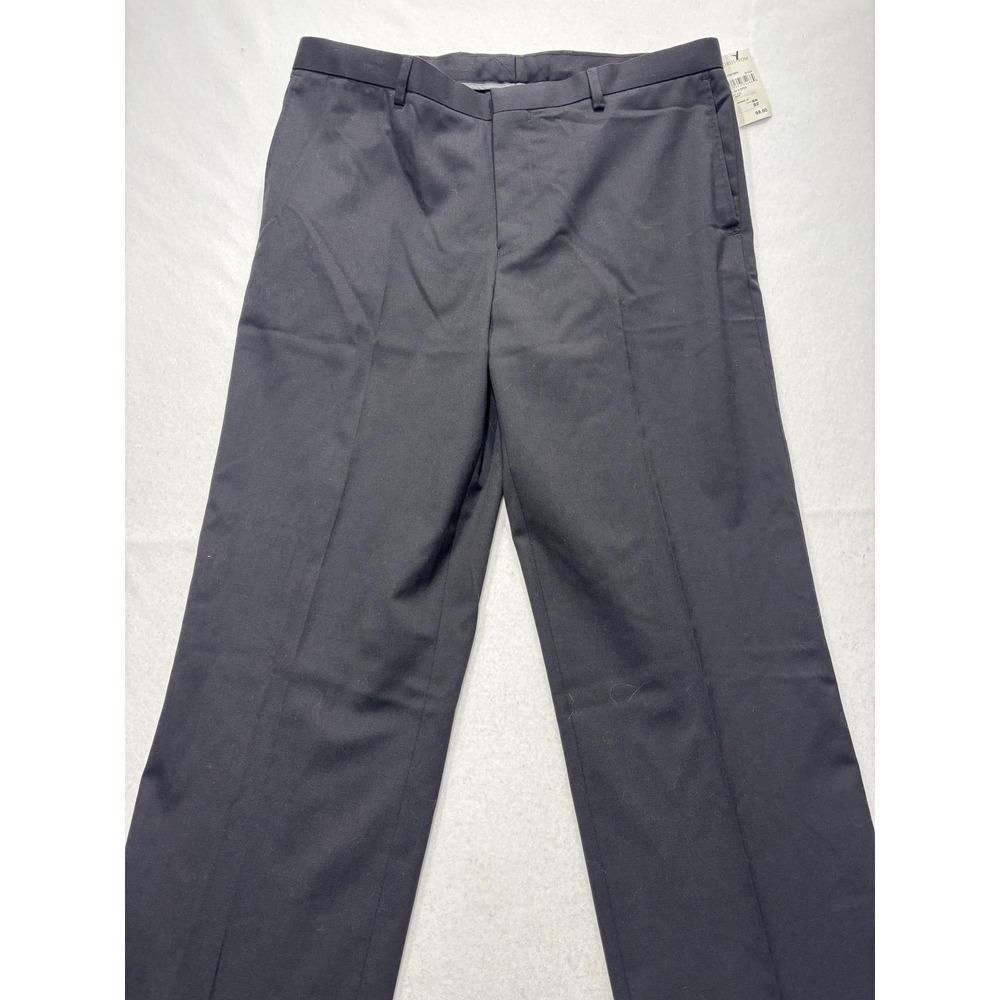 Calibrate Dress Pants Mens 34x38 Black Classic Fit Wool Flat Front Business